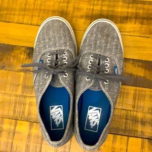 Vans. Gray herringbone pattern, Sz 8